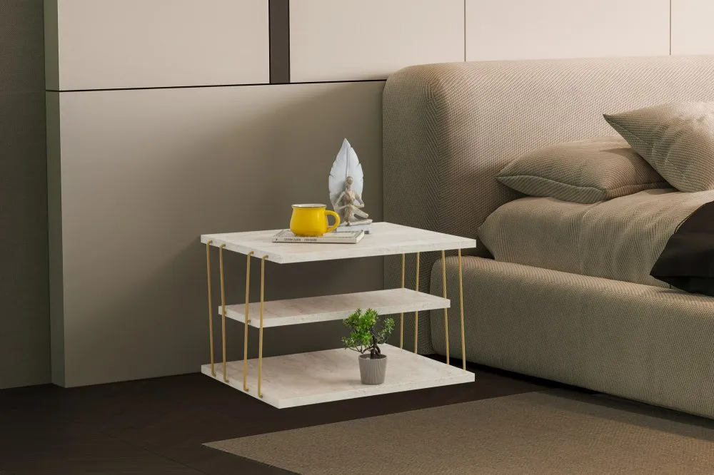 Pomoćni stočić Lifon Gold Travertine