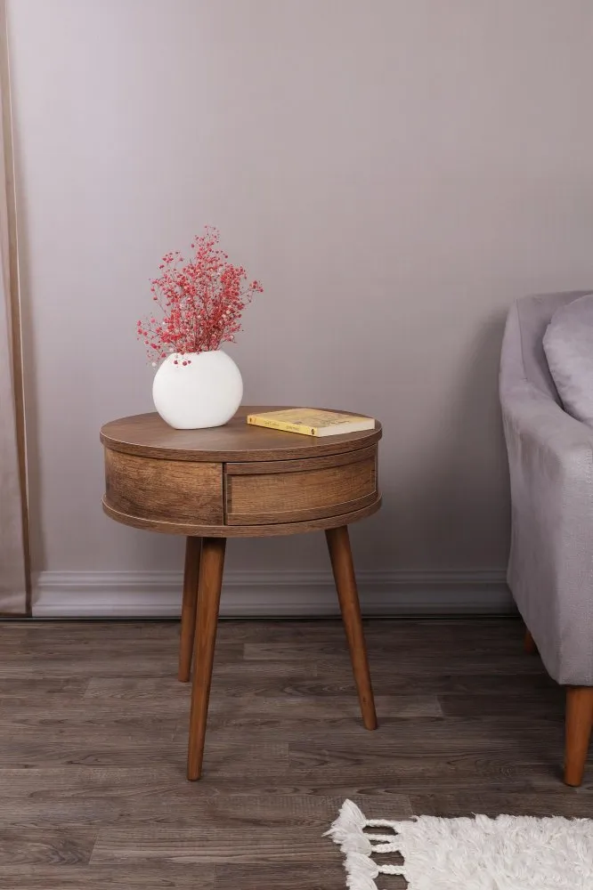 Pomoćni stočić Yuvarlak Walnut