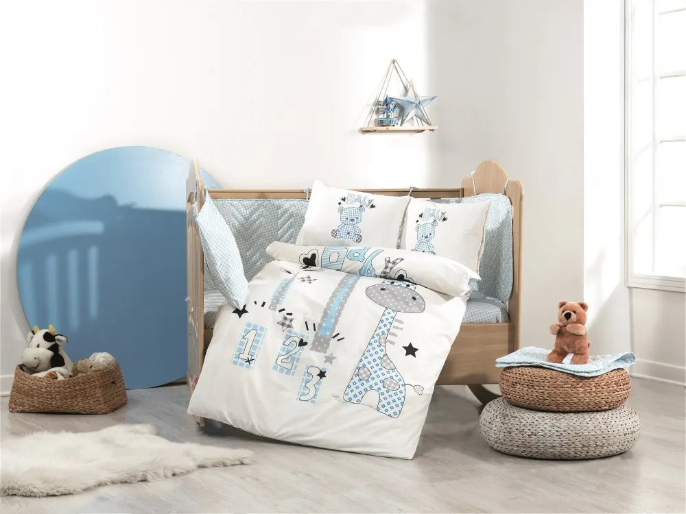 Poplin posteljina za bebe Buddy Blue