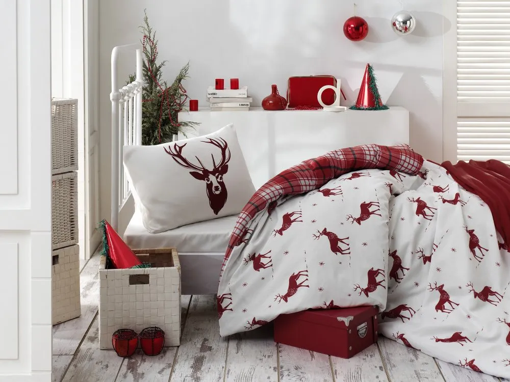 Posteljina (140 x 200) Geyik Claret Red