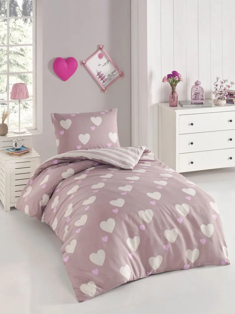 Posteljina (140x200) Herz Dusty Rose