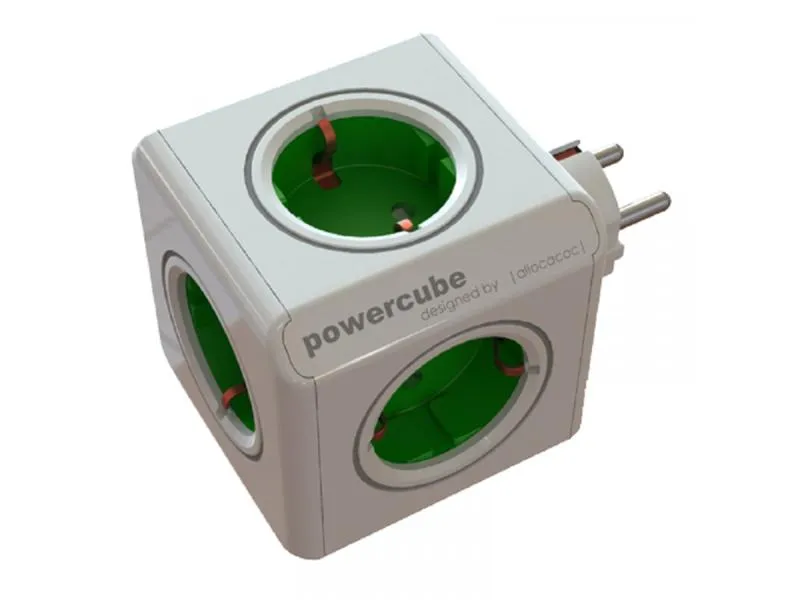 PowerCube Original 5xSchuko Zelena