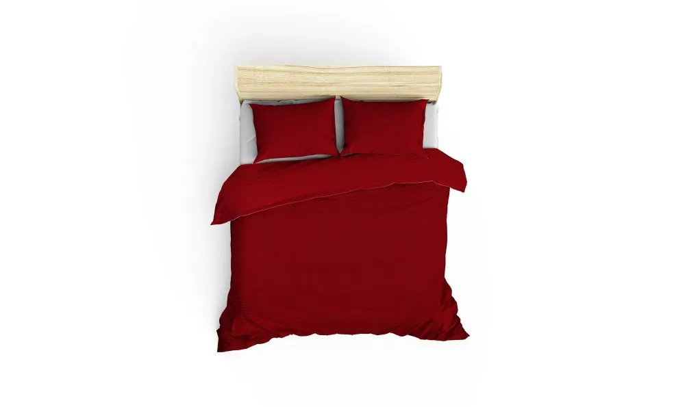 Premium satenska posteljina Stripe Claret Red v2