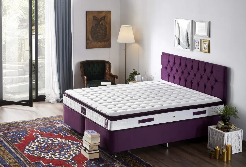 Purple 180x200 cm Double Size Padded Soft Mattress dušek