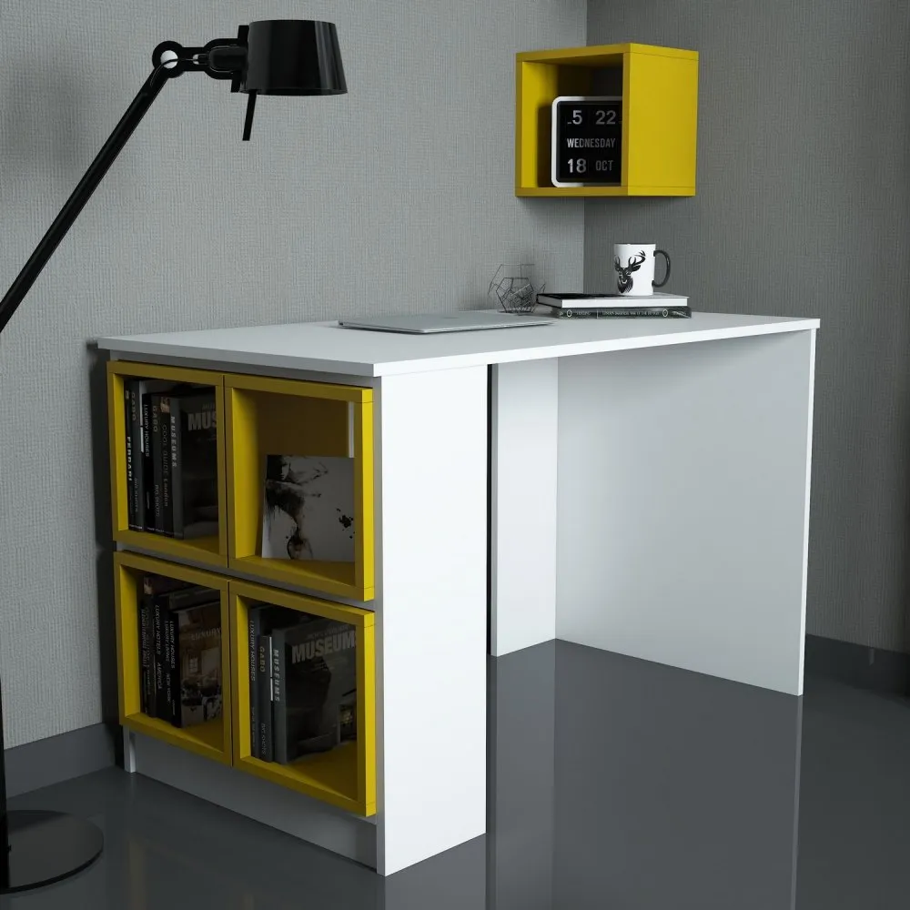 Radni sto Box White Yellow