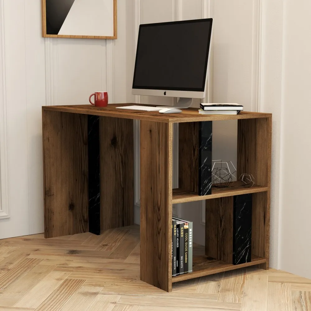 Radni sto Lima Walnut Black Marble