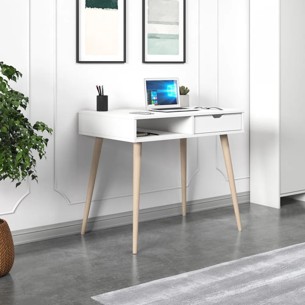 Radni sto Offer White Wooden