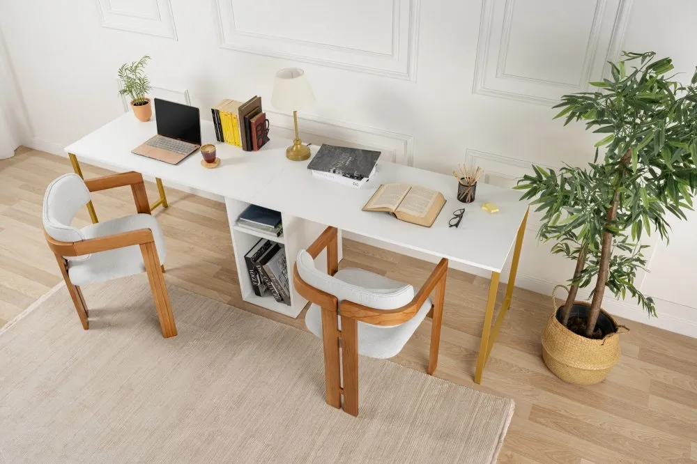 Radni sto Twin Study Desk White