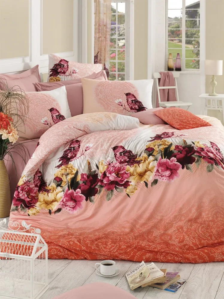 Ranforce posteljina (135 x 200) Calıkusu Pink