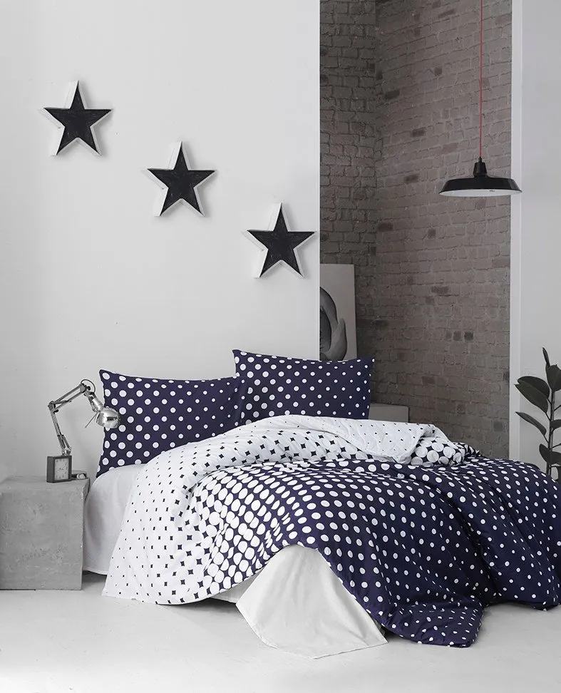 Ranforce posteljina (135 x 200) Puanline Dark Blue
