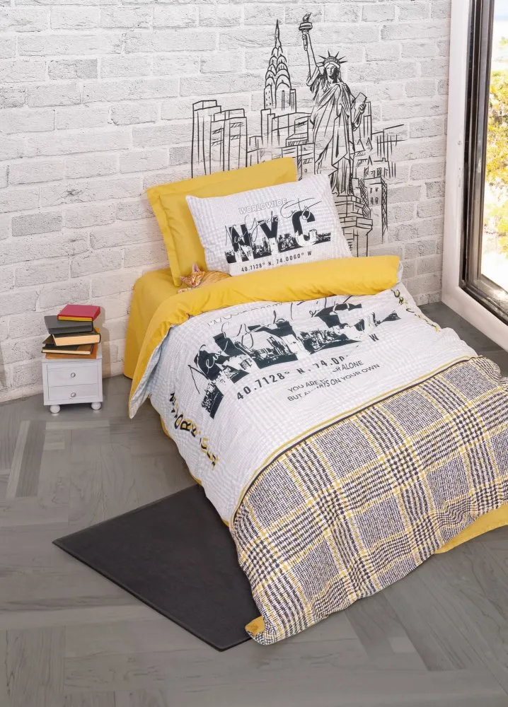 Ranforce posteljina (160x220) Worldwide Mustard