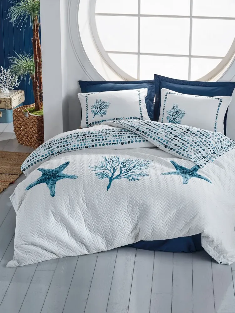 Ranforce posteljina (180x230) Star Dark Blue
