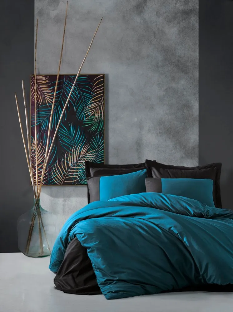 Ranforce posteljina (200 x 220) Plain Petrol Blue