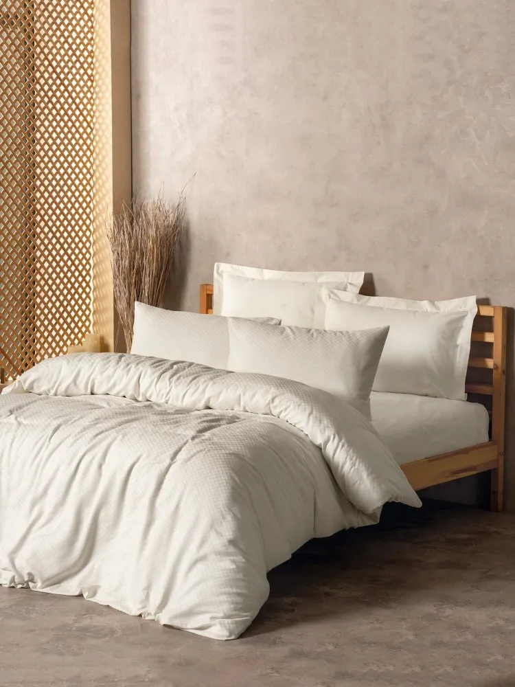 Ranforce posteljina (200x220) Plaid Cream