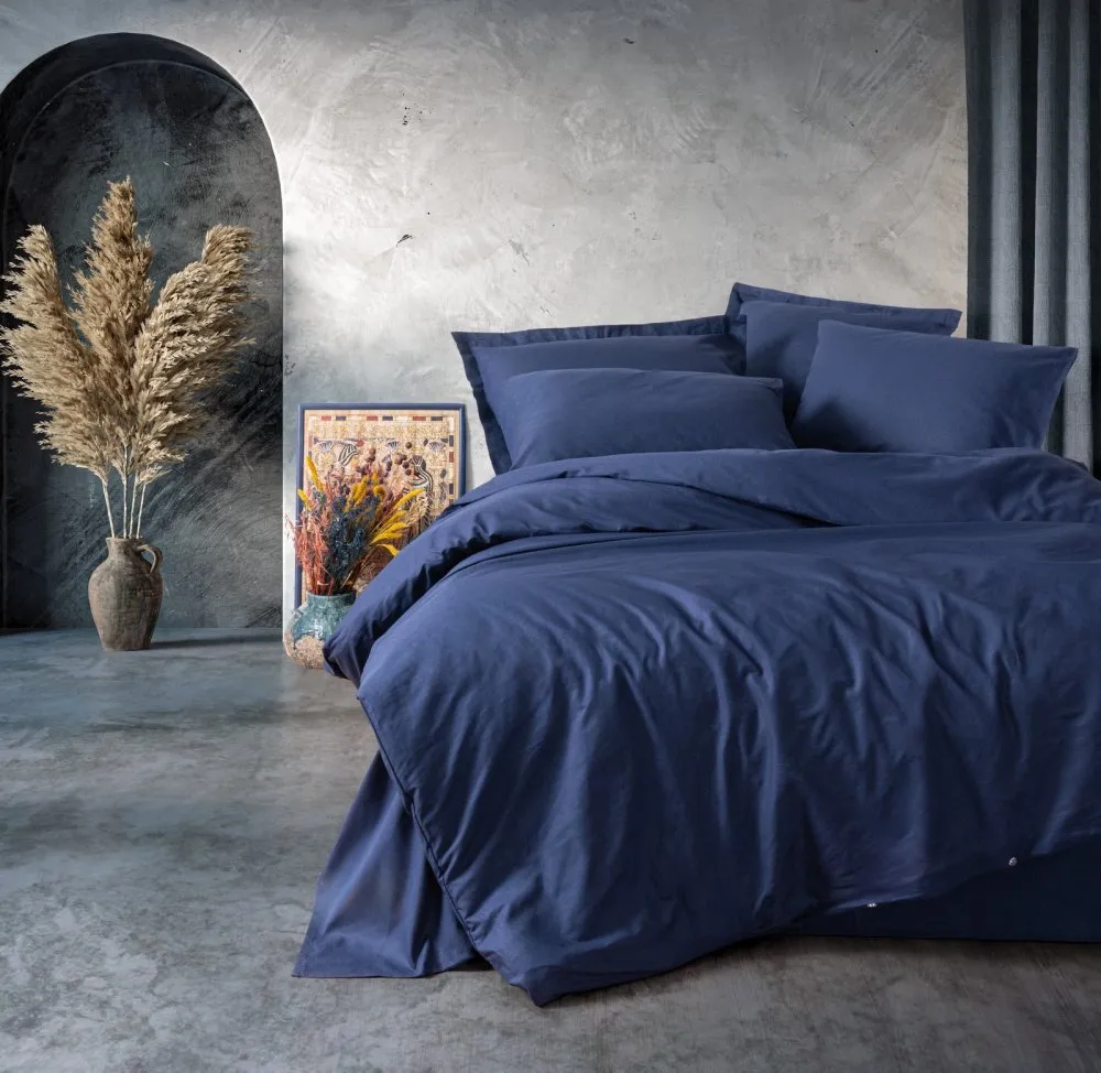 Ranforce posteljina (200x220) Plain Dark Blue