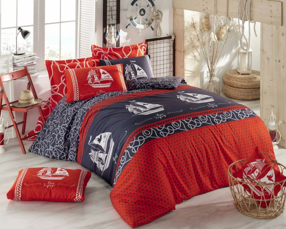 Ranforce posteljina (240 x 220) Marine Red