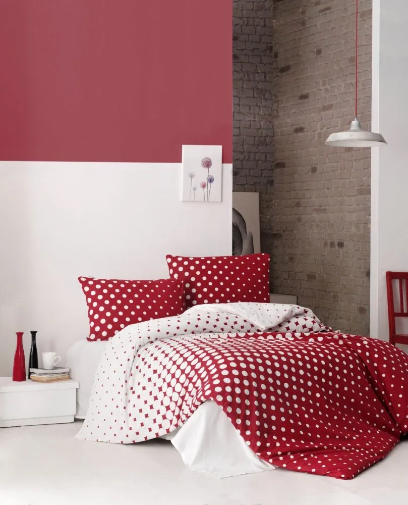 Ranforce posteljina (240 x 220) Puanline Red