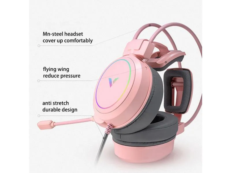 Slusalice Gaming VH610 7.1 USB pink