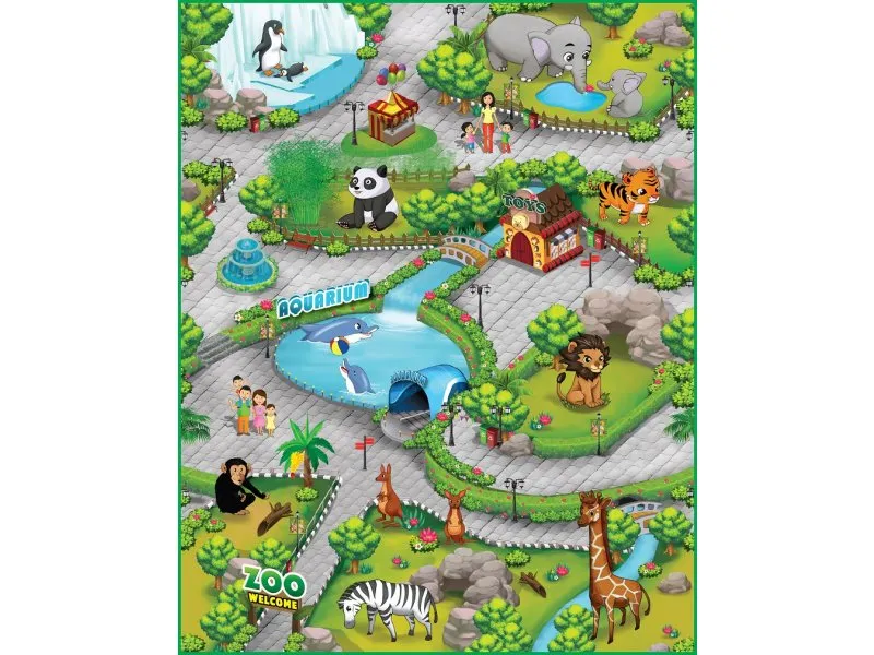 Podloga za igranje Gradski Zoološki vrt 100 x 120cm