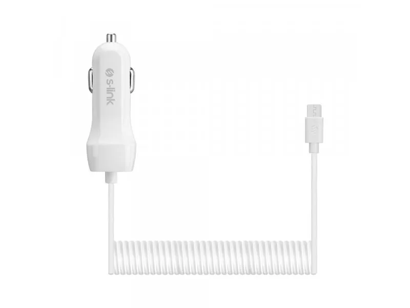 AUTO PUNJAČ ZA MOB USB+MICRO 1.3M SPIRAL 3A SW-C535 BELI-18943