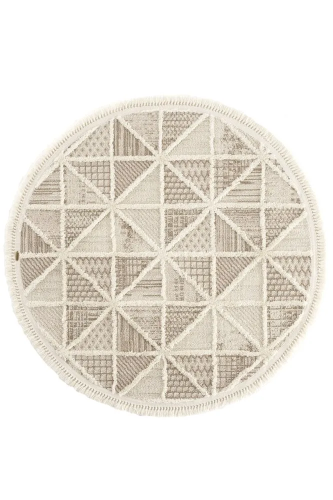 Sakura 2201 Krem - braon okrugli tepih 100 cm ( 860BLN2367)