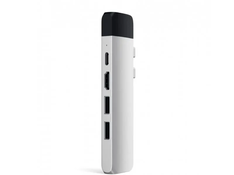 Aluminium Type-C PRO Hub (HDMI 4K,PassThroughCharging,1x USB3.0,1xSD,Ethernet) - Silver