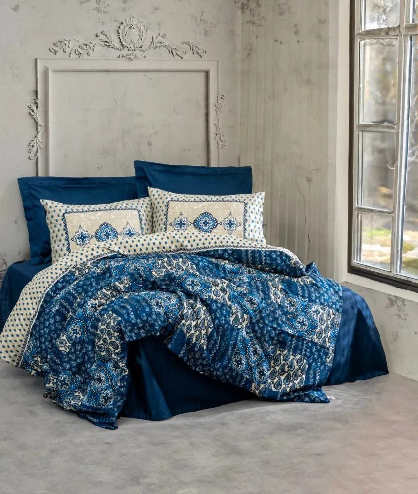 Satenska posteljina (200x220) Stasya Dark Blue