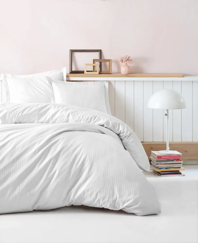 Satenska posteljina (200x220) Stripe White