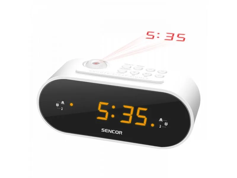 SRC 3100 B FM radio alarm sa projektorom vremena beli