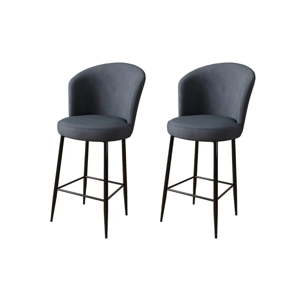 Set 2 barske stolice Alte Anthracite Black
