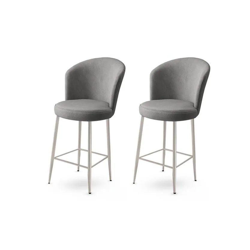 Set 2 barske stolice Alte Cream Chrome