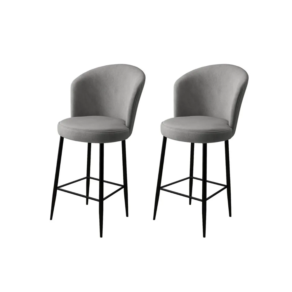 Set 2 barske stolice Alte Grey Black