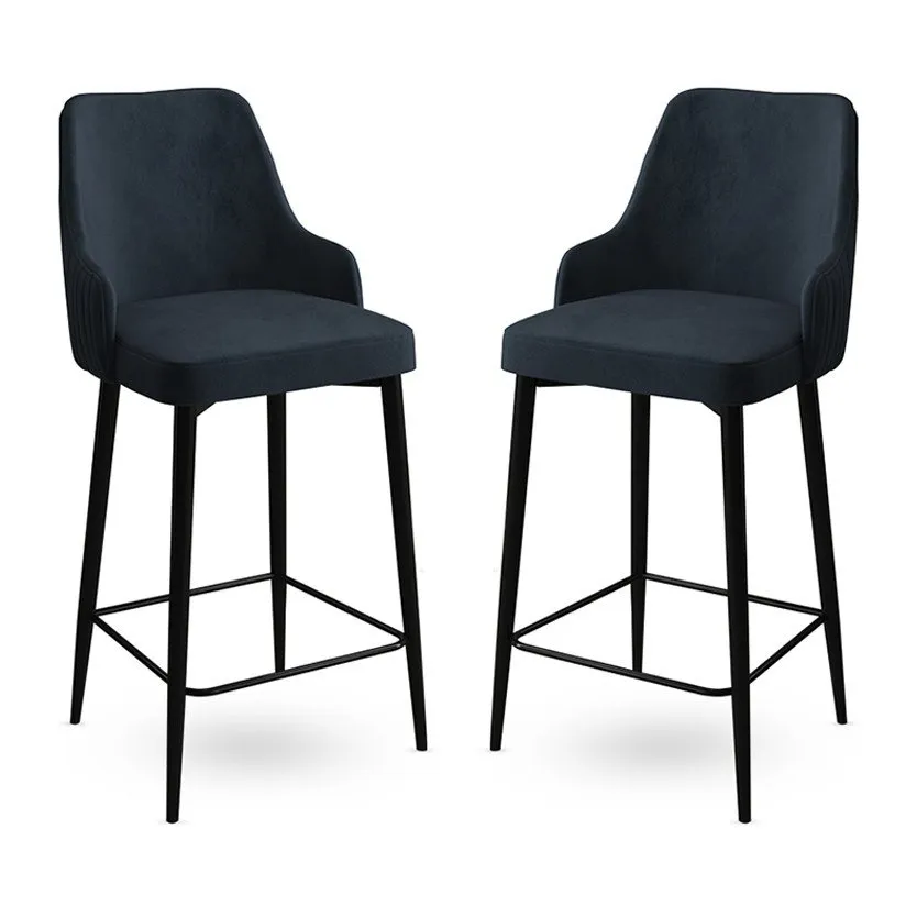 Set 2 barske stolice Enox Anthracite Black
