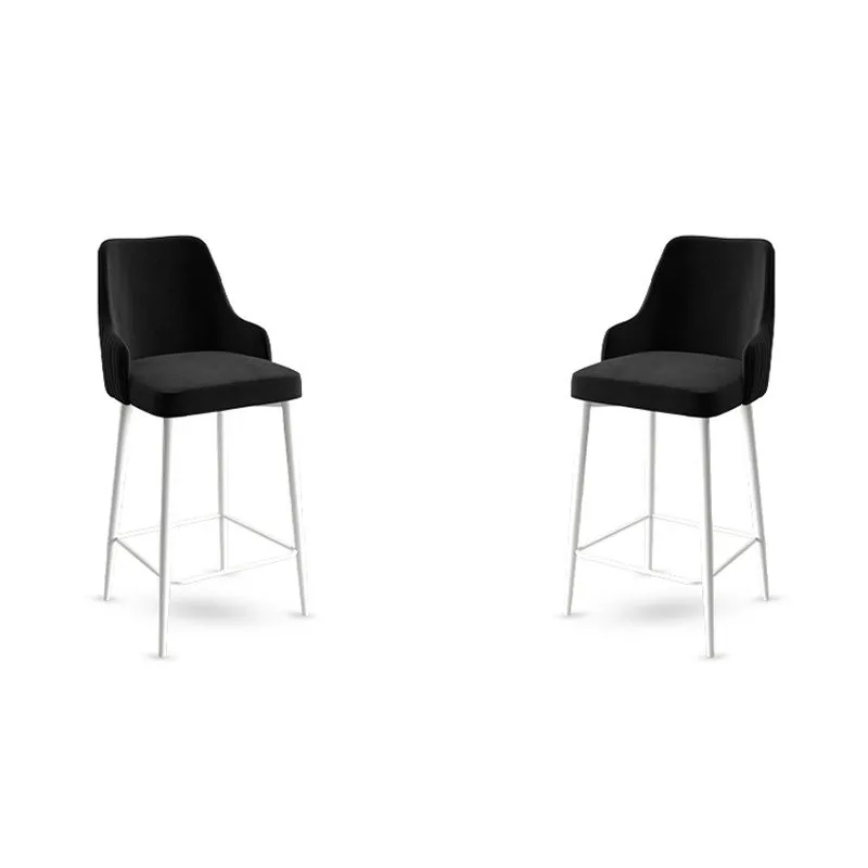 Set 2 barske stolice Enox Black White
