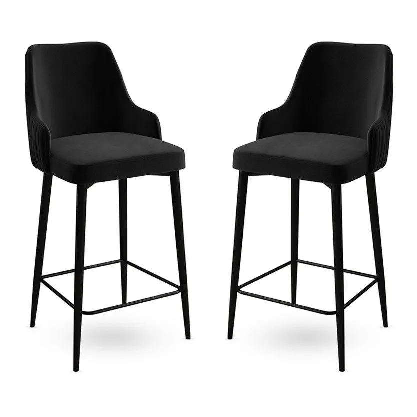 Set 2 barske stolice Enox Black