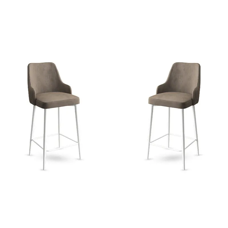 Set 2 barske stolice Enox Cappuccino White