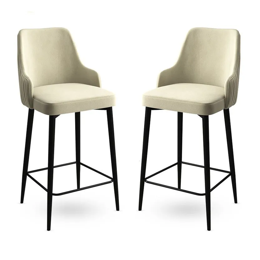 Set 2 barske stolice Enox Cream Black