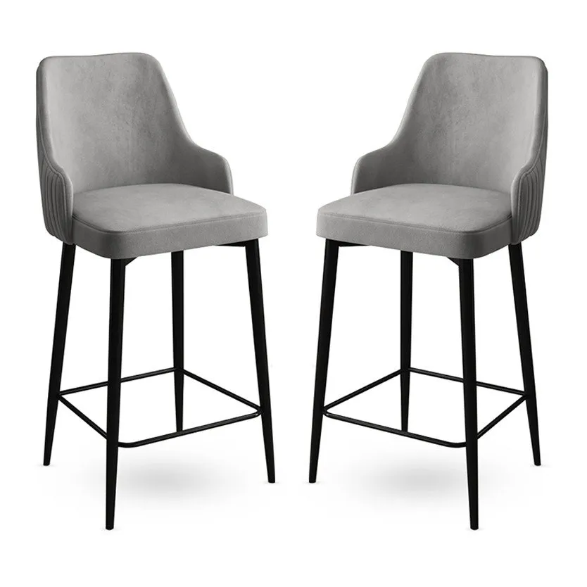 Set 2 barske stolice Enox Grey Black