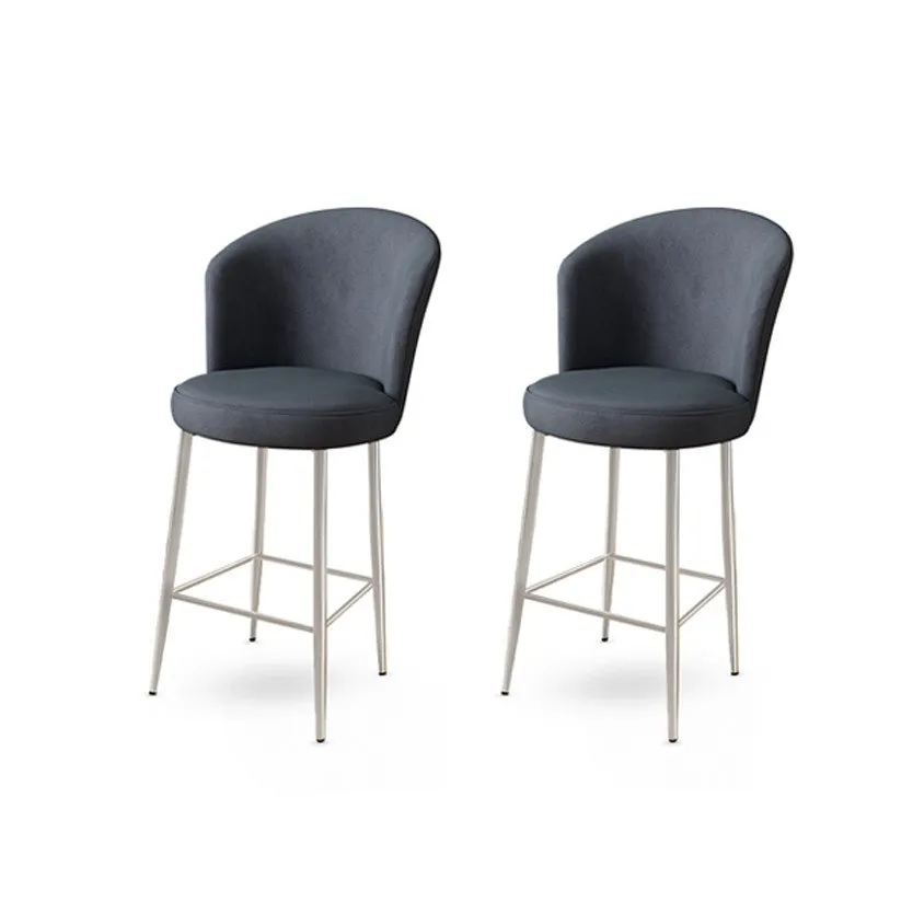 Set 2 barske stolice Fora Anthracite Chrome