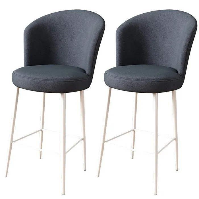 Set 2 barske stolice Fora Anthracite White