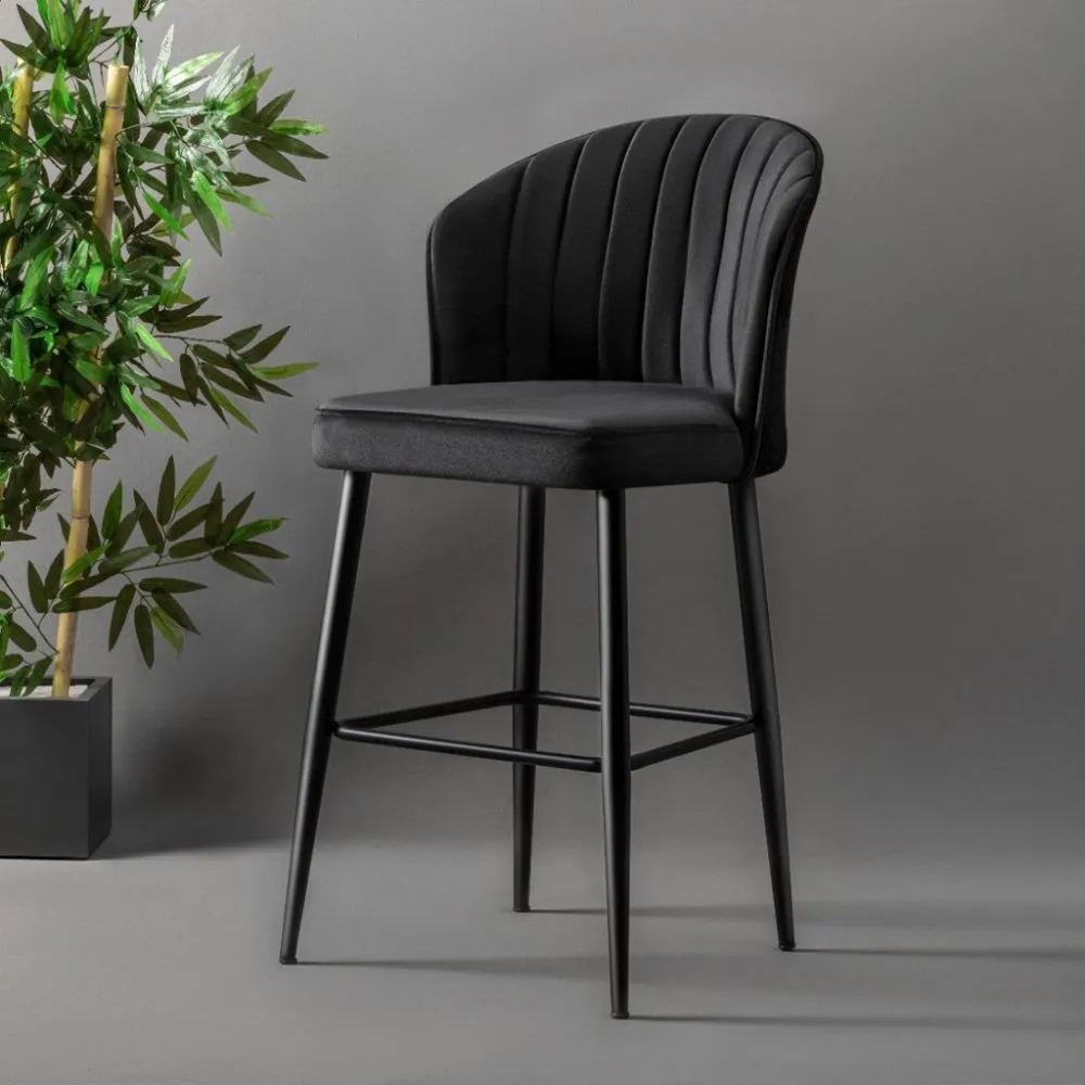 Set 2 barske stolice Rubi Black