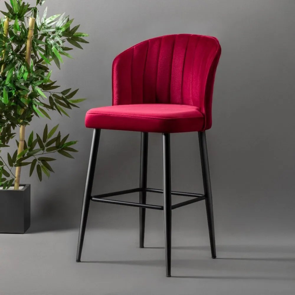 Set 2 barske stolice Rubi Claret Red