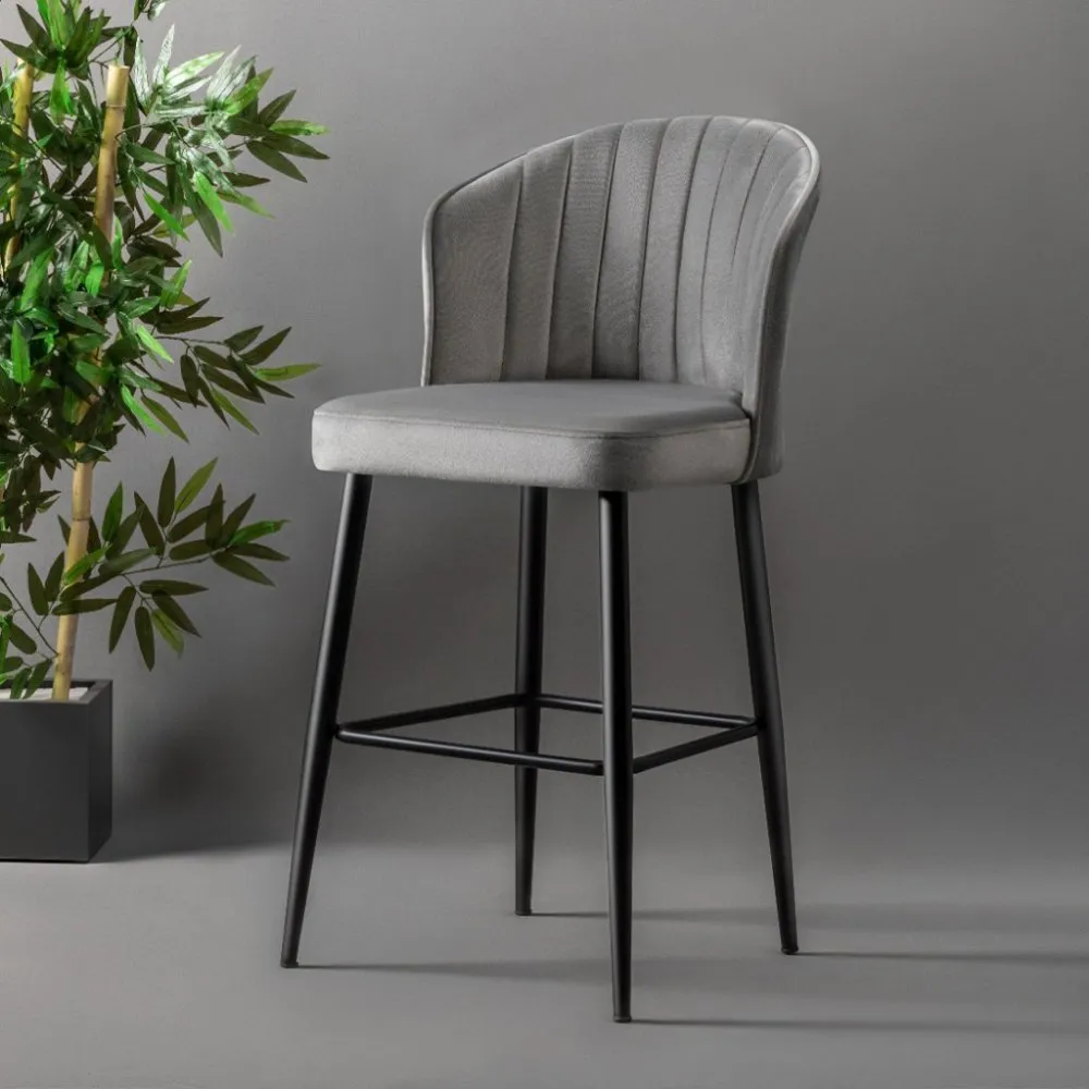 Set 2 barske stolice Rubi Grey