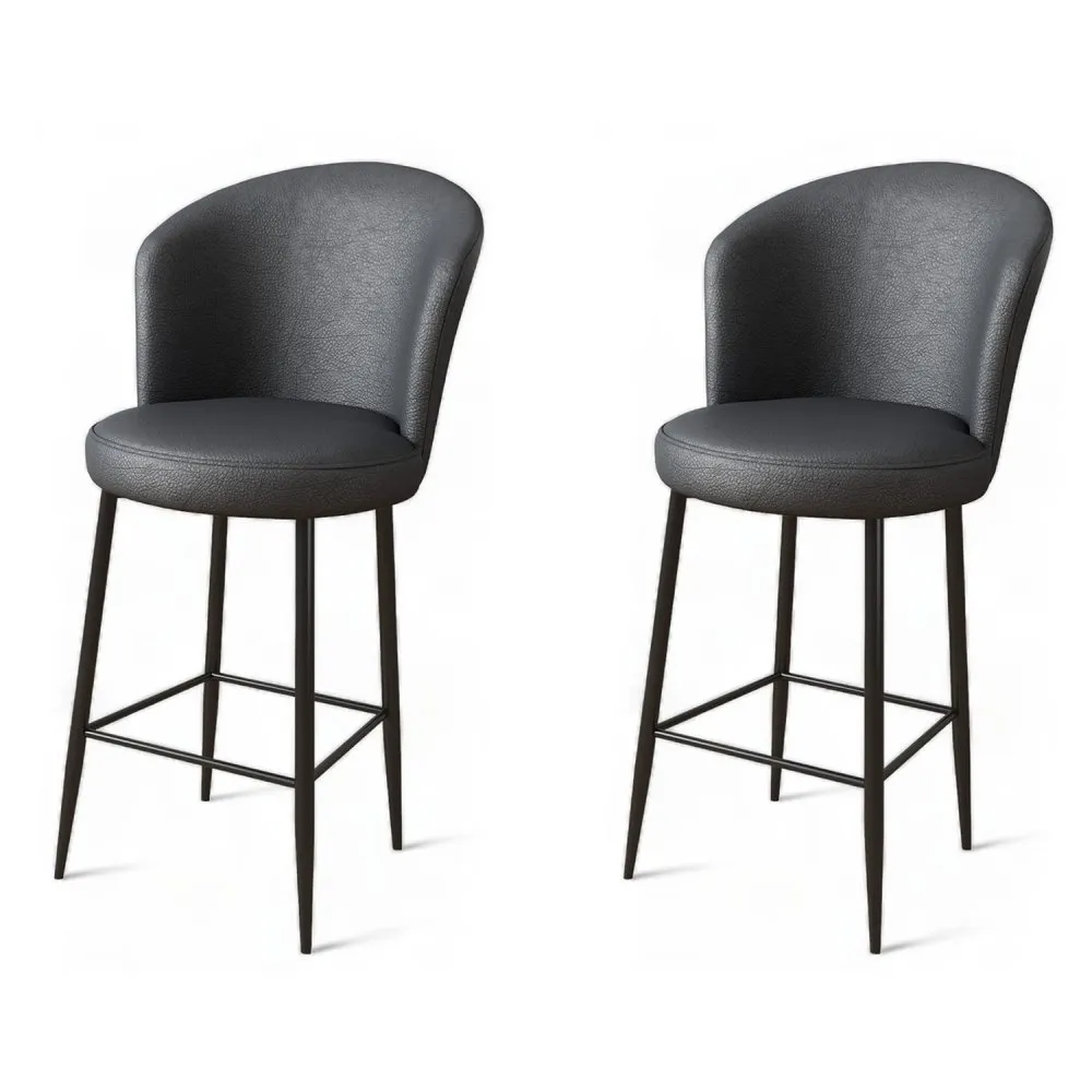 Set 2 barske stolice Uras Anthracite Black