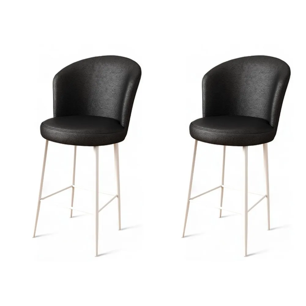 Set 2 barske stolice Uras Black White