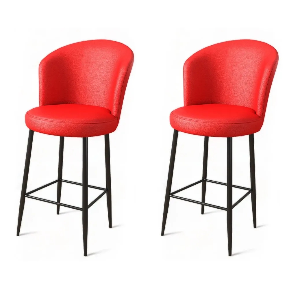 Set 2 barske stolice Uras Red Black