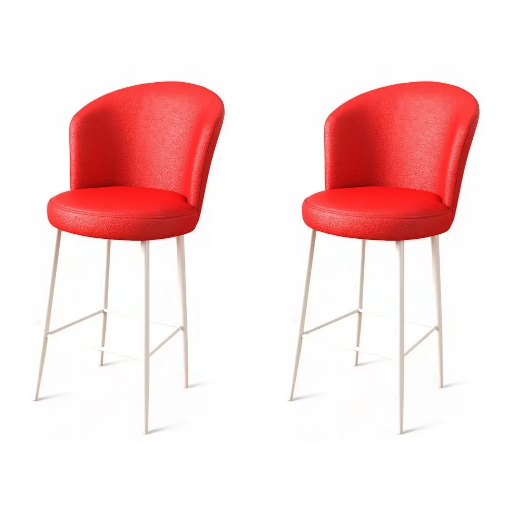 Set 2 barske stolice Uras Red White