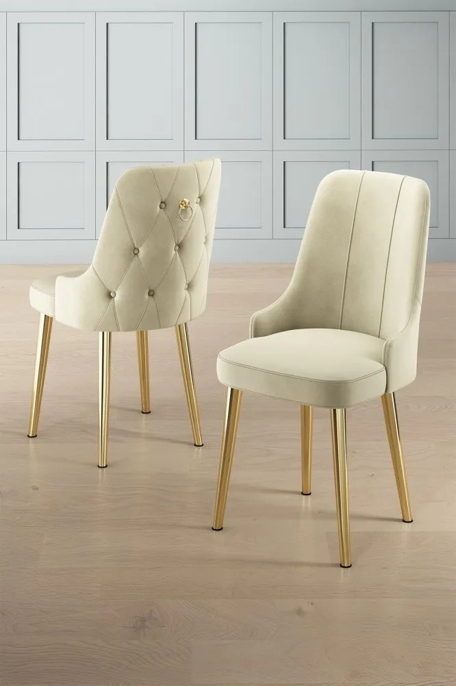 Set 2 stolice Newa Cream Gold