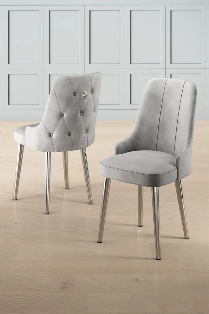 Set 2 stolice Newa Grey Chrome