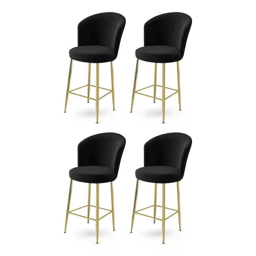 Set 4 barske stolice Alte Black Gold